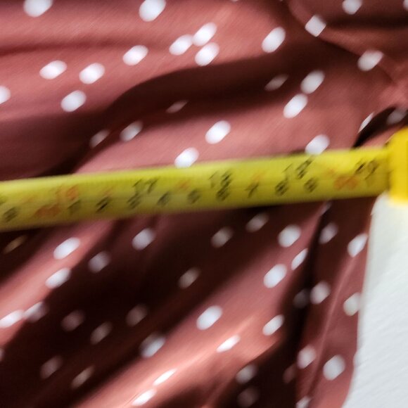 Scoop Dress Womens Medium Ruffle Elastic Waist Rust Polka Dot Long Sleeve New - Picture 9 of 14